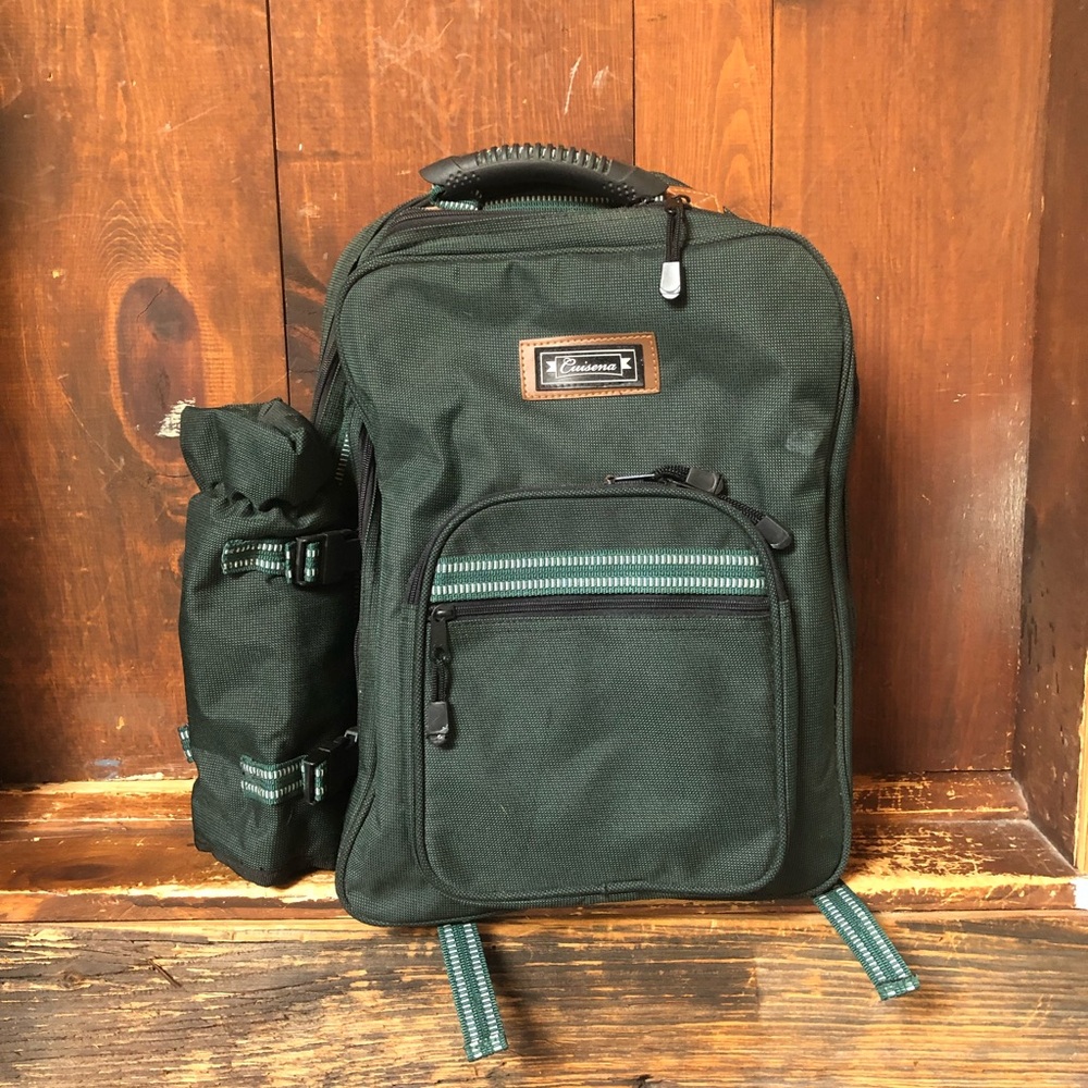 Cuisena Nylon Picnic Backpack in Forest Green